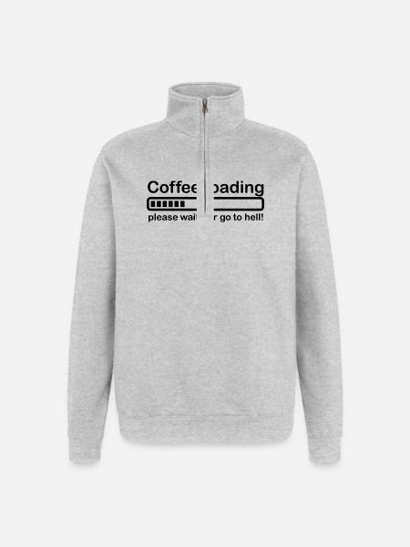 Coffee loading - Quarter-Zip Sweatshirt - heather grey