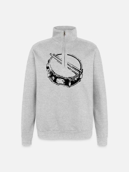 Snare - Drum - Percussion - Music - Quarter-Zip Sweatshirt - heather grey