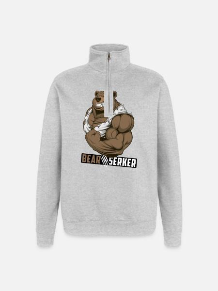 Bearserker - Quarter-Zip Sweatshirt - heather grey