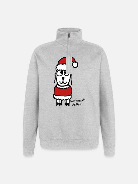 Weihnachts ScHoF - Quarter-Zip-Sweatshirt - Grau meliert