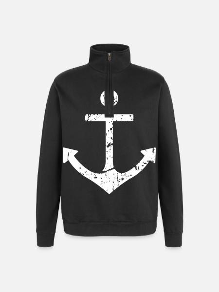 anchor - Quarter-Zip Sweatshirt - black