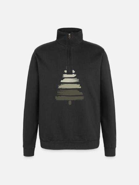 Christmas Tree - Quarter-Zip Sweatshirt - black