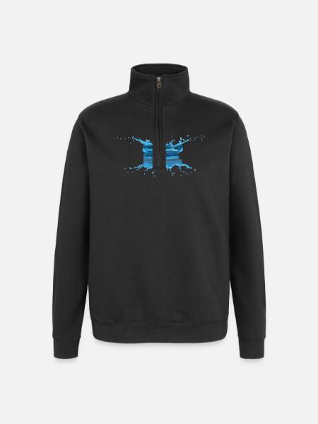 Water drop - Quarter-Zip Sweatshirt - black