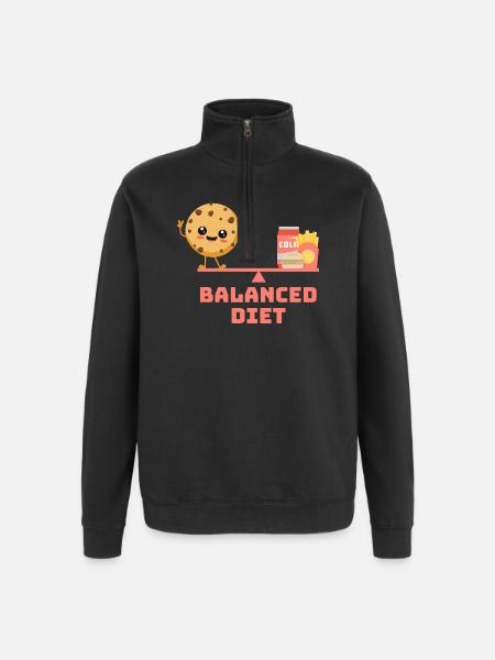 équilibré cookie fastfood Régime - Sweat à zip 1/4 - noir