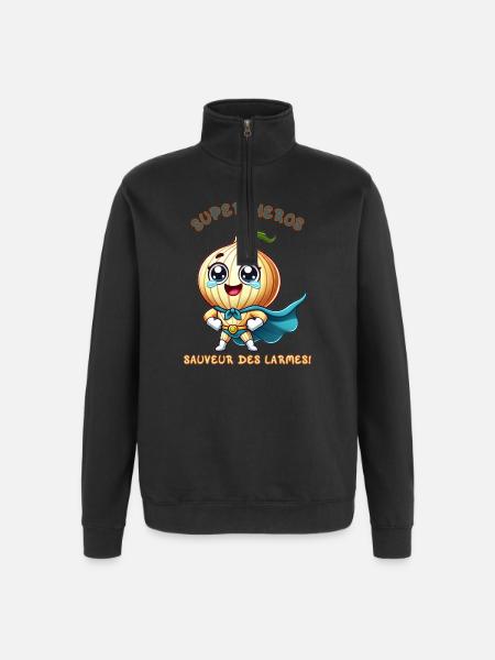 Superhero - Savior of Tears - Quarter-Zip Sweatshirt - black