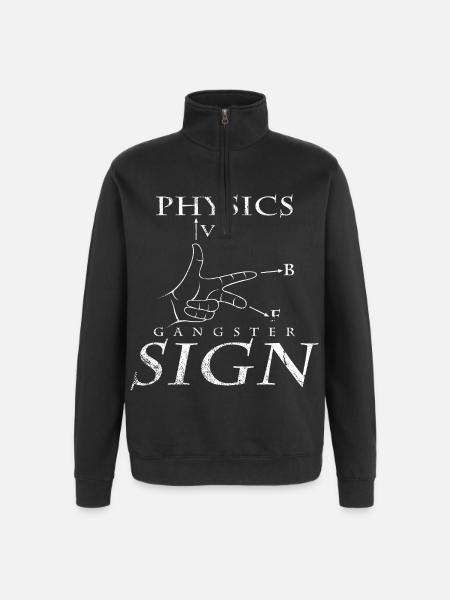 Physiker - Quarter-Zip-Sweatshirt - Schwarz