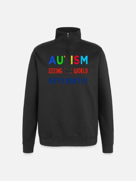 Autism Seeing Differently - Quarter-Zip Sweatshirt - black