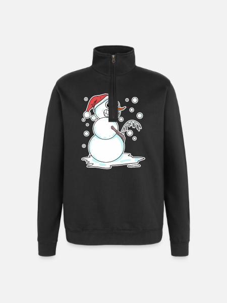 Snowman funny - Quarter-Zip Sweatshirt - black