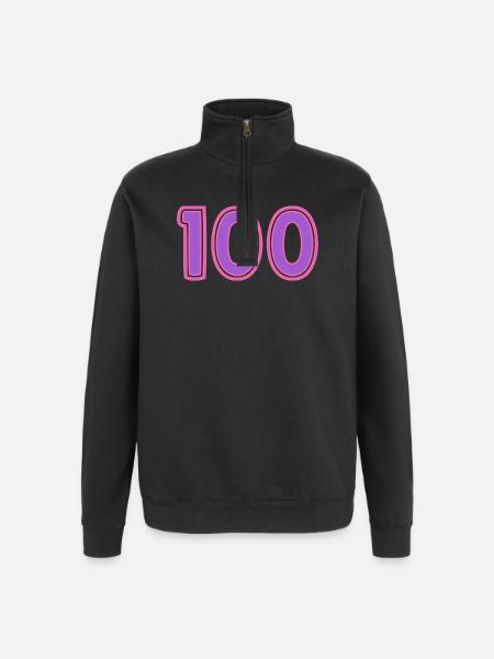 100. 100 YEARS. 100th ANNIVERSARY - Quarter-Zip Sweatshirt - black