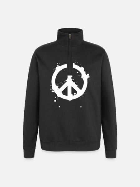 Peace Splash Guerrilla Print Style - Quarter-Zip Sweatshirt - black