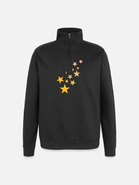 Star asterisk pattern starry sky - Quarter-Zip Sweatshirt - black