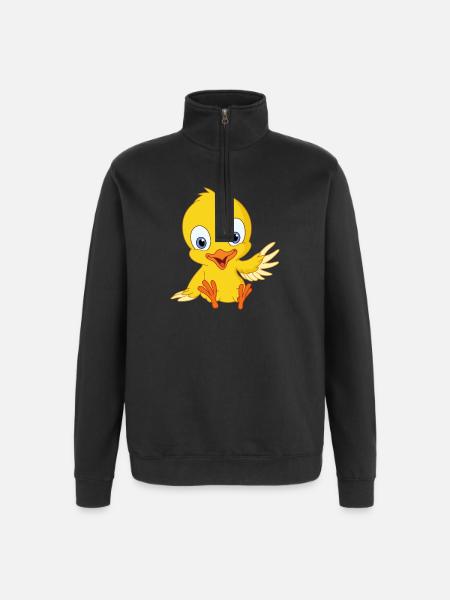 Cute chick - Quarter-Zip Sweatshirt - black