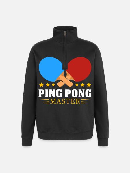 Ping-pong - Sweat à zip 1/4 - noir