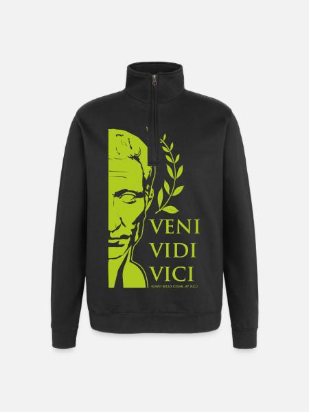César vert - Sweat à zip 1/4 - noir