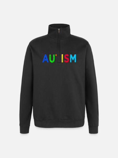Arc-en-Ciel Autisme: Message d’Espoir - Sweat à zip 1/4 - noir