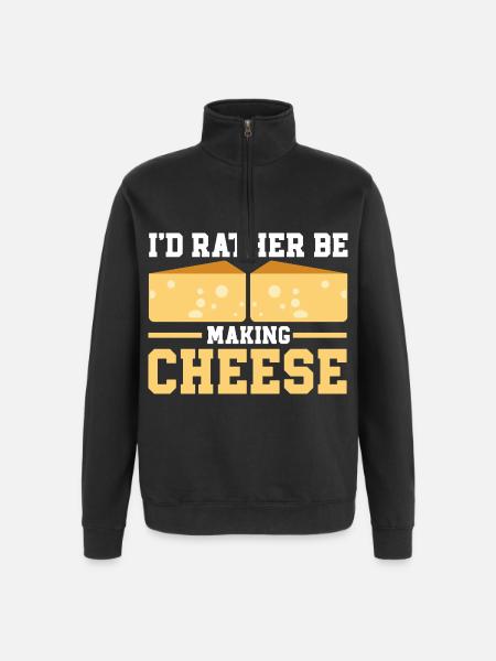 Cheese Making Cheese Lover - Quarter-Zip Sweatshirt - black
