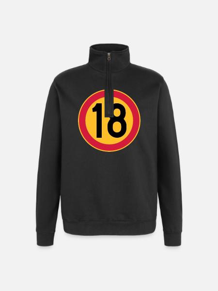 18 Geschwindigkeitsbegrenzung - Quarter-Zip-Sweatshirt - Schwarz