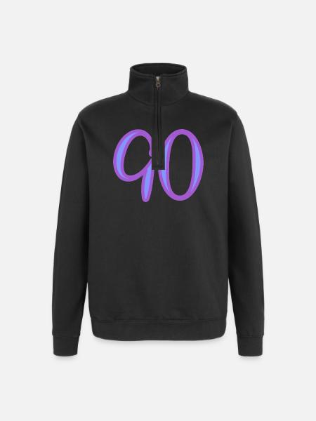 90 - Quarter-Zip Sweatshirt - black