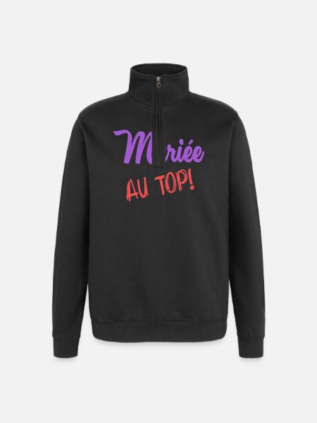 MARIEE - Sweat à zip 1/4 - noir