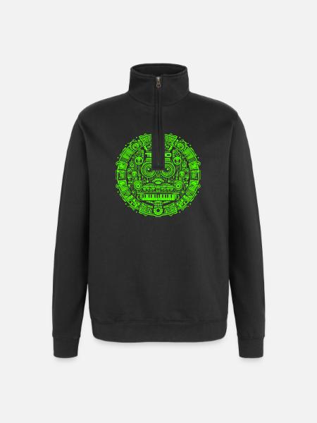 Techno Music Logo - Quarter-Zip Sweatshirt - black