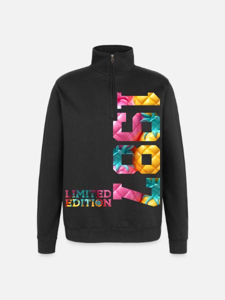 39TH BIRTHDAY LIMITED EDITION 1987 - Quarter-Zip Sweatshirt - black
