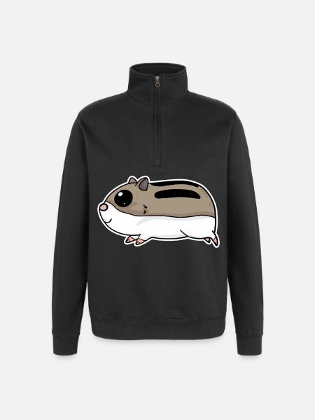 Cute hamster - Quarter-Zip Sweatshirt - black