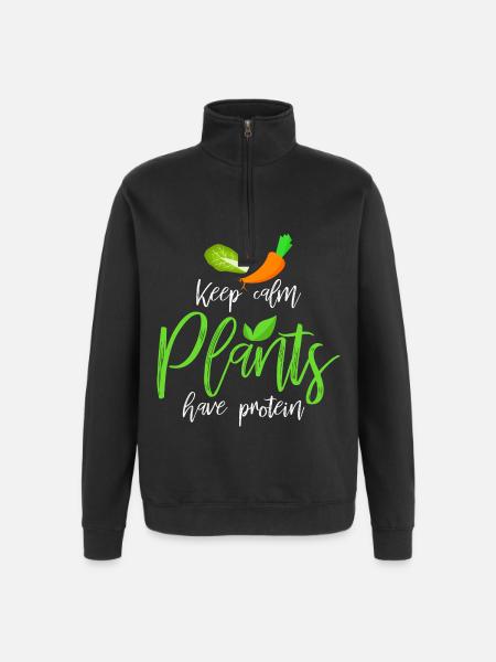 Vegan - Quarter-Zip Sweatshirt - black
