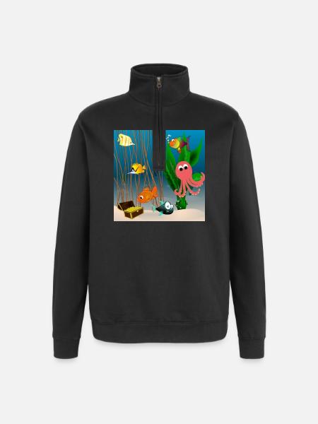 Marine life - Quarter-Zip Sweatshirt - black