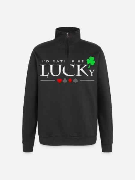 Poker - Quarter-Zip-Sweatshirt - Schwarz