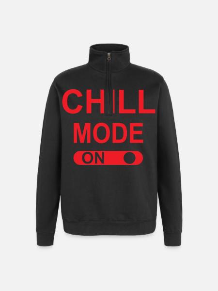 Chill mode ON - Sweat à zip 1/4 - noir