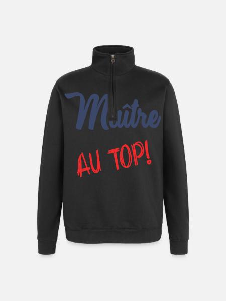 MASTER AT THE TOP - Quarter-Zip Sweatshirt - black