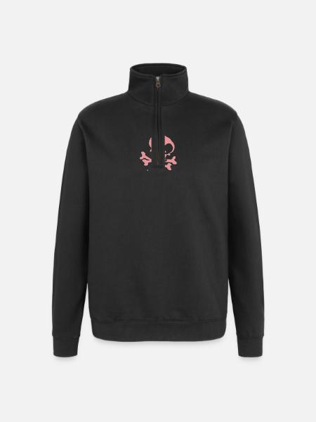 bone - Quarter-Zip-Sweatshirt - Schwarz