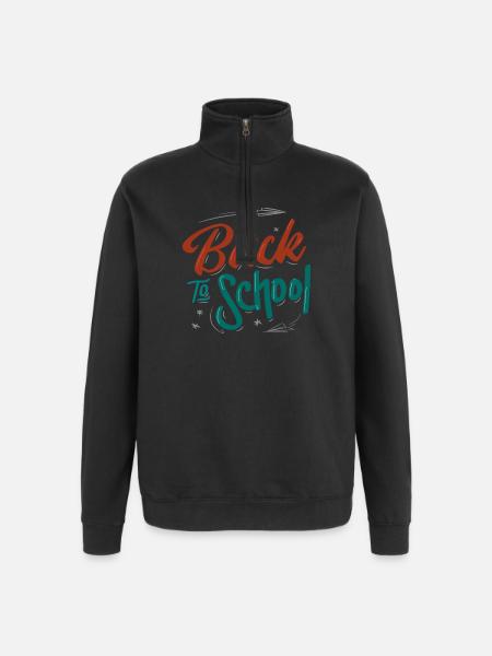 Back to school - Quarter-Zip Sweatshirt - black