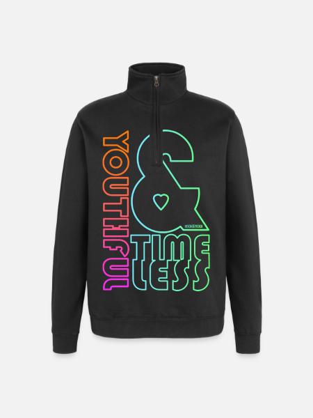 Youthful & Timeless - Quarter-Zip Sweatshirt - black