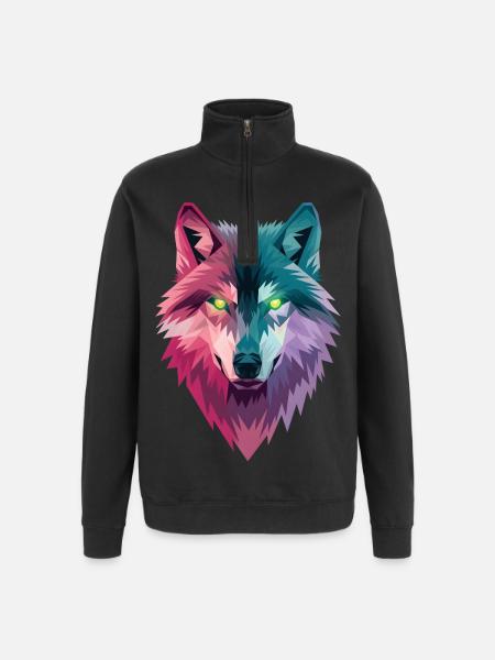 Loup - Sweat à zip 1/4 - noir