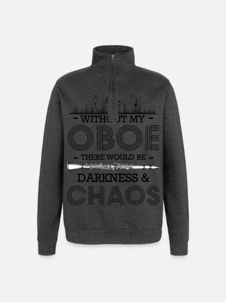 hautbois - Sweat à zip 1/4 - charbon