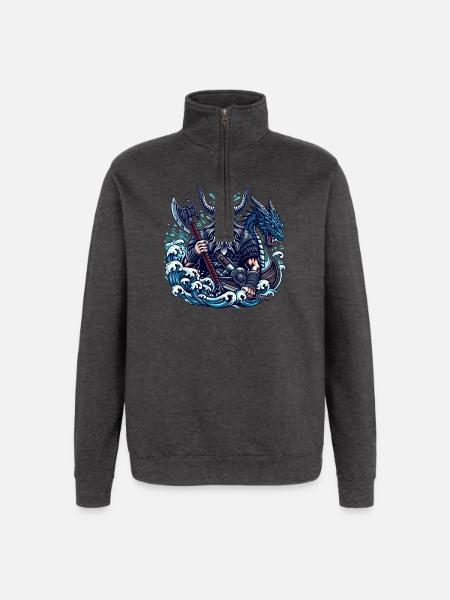 Wikinger Logo - Quarter-Zip-Sweatshirt - Anthrazit