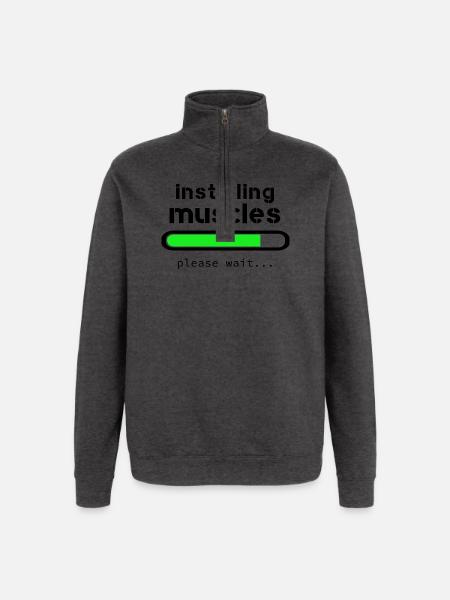 Installing muscles - Sweat à zip 1/4 - charbon