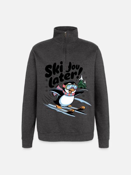 Ski You Later - Quarter-Zip Sweatshirt - charcoal grey