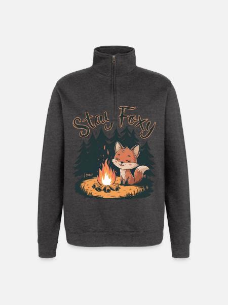 Bleib fuchsig - Quarter-Zip-Sweatshirt - Anthrazit