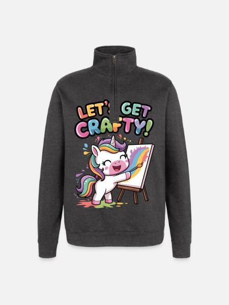 Lass uns kreativ werden! - Quarter-Zip-Sweatshirt - Anthrazit
