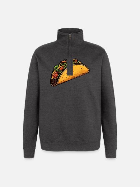 Tacos - Sweat à zip 1/4 - charbon