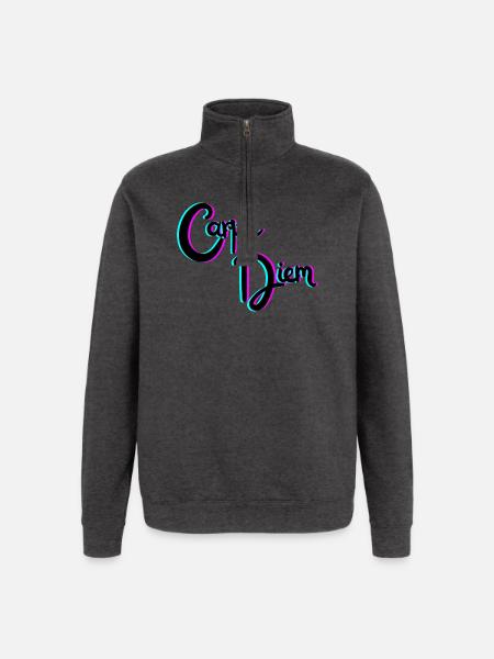 Carpe Diem - Quarter-Zip Sweatshirt - charcoal grey