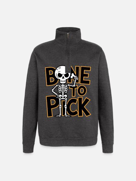 Bone To Pick - Quarter-Zip Sweatshirt - charcoal grey