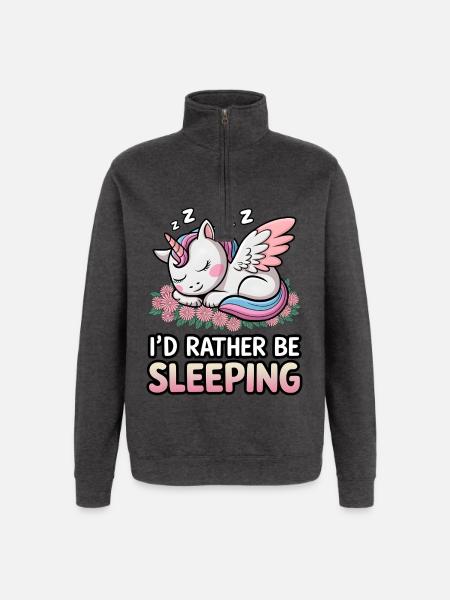 I'd Rather Be Sleeping - Quarter-Zip Sweatshirt - charcoal grey