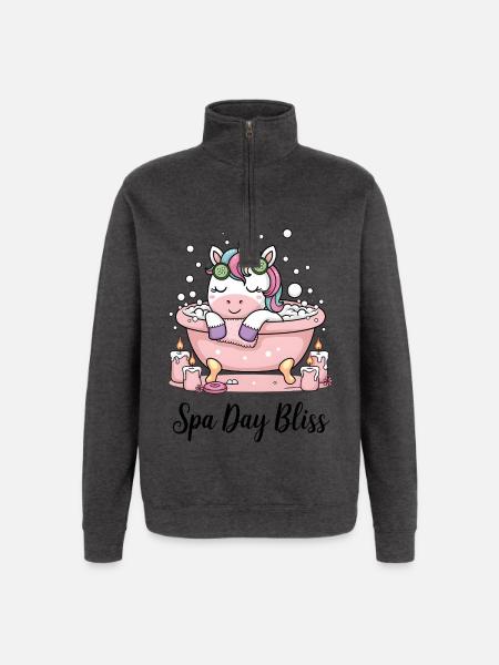 Spa Day Bliss. - Quarter-Zip Sweatshirt - charcoal grey