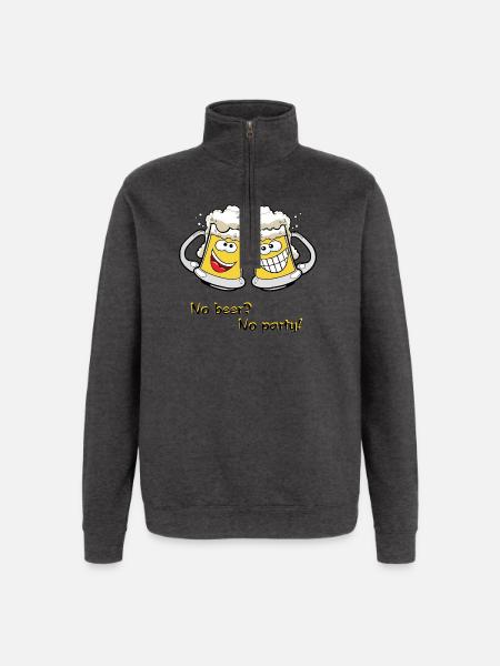 Beer mugs - Quarter-Zip Sweatshirt - charcoal grey