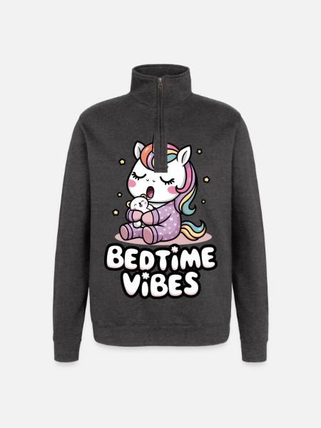Vibrations du coucher - Sweat à zip 1/4 - charbon