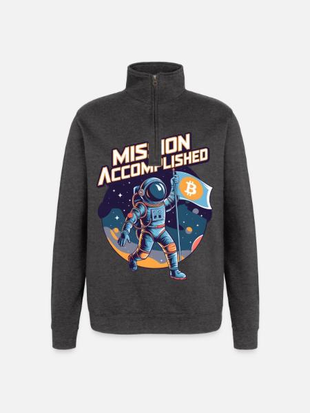 Mission Accomplished - Quarter-Zip Sweatshirt - charcoal grey