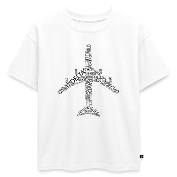 Avion B747 - T-shirt enfant oversize en coton biologique Premium - blanc - Devant - AI Model Kid Male (0cm)